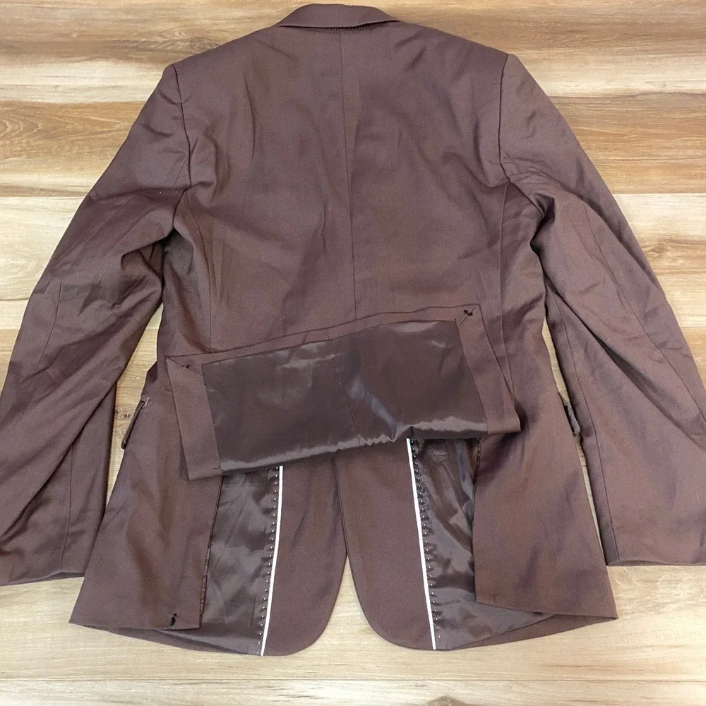 Revelry Suits Men's Brown Slim Fit Suit Jacket Blazer Size 38R Influence